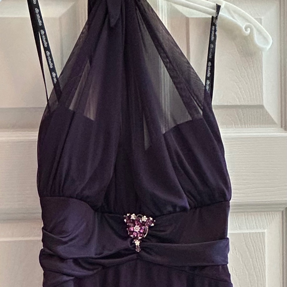 DB Studio Halter Dress Deep Purple Size Medium